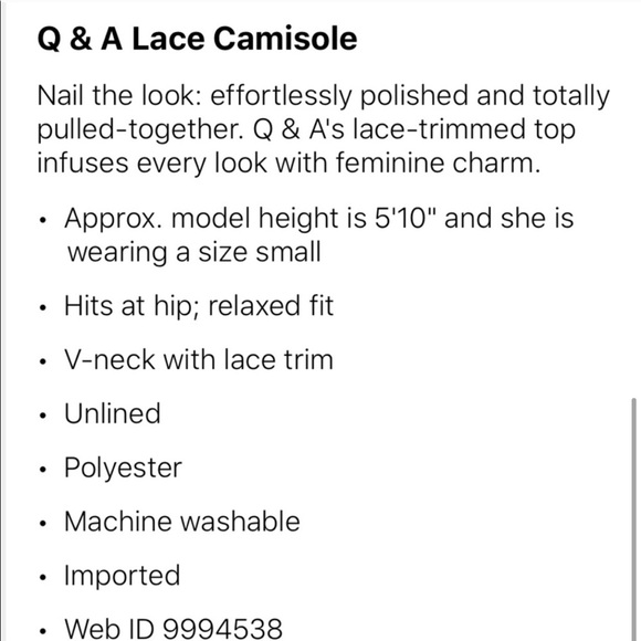 NWT BEAUTIFUL BLUSH CAMI - Picture 6 of 6